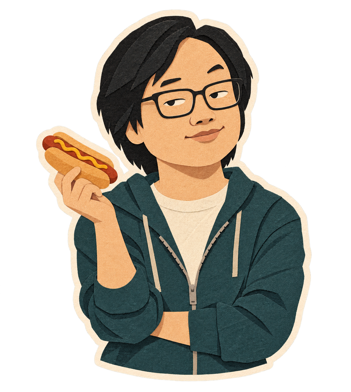 Paper-cutout caricature of Jian-Yang
